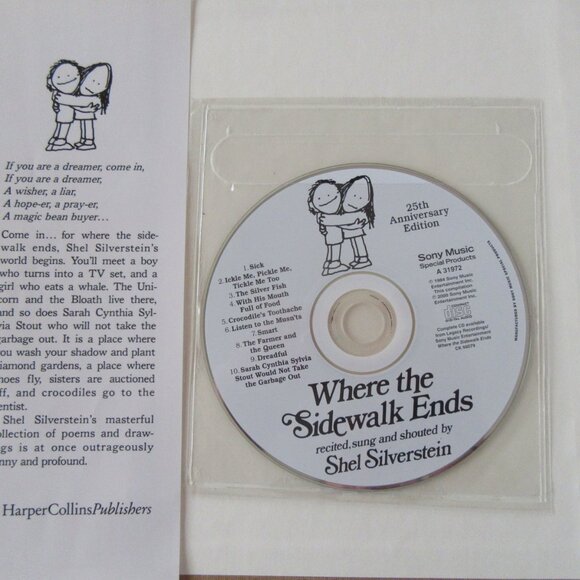 WHERE THE SIDEWALK ENDS Shel Silverstein 25th Anniversary Edition (HC 2000 & CD) - Picture 5 of 7